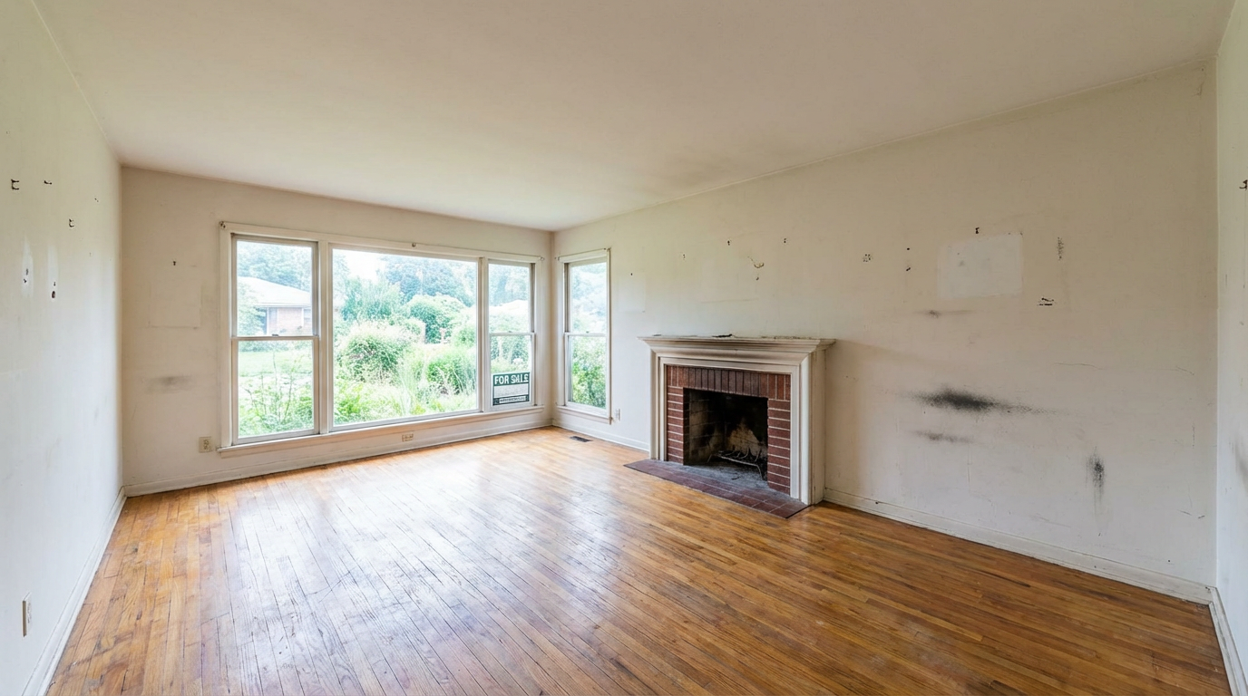 Demo room before virtual staging